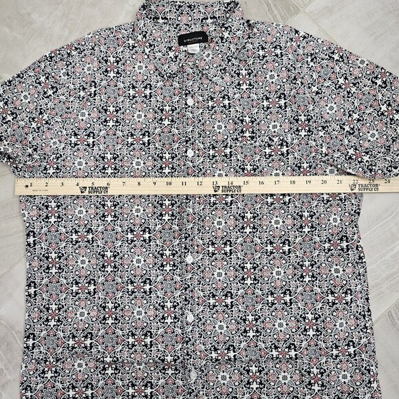 Structure Flower Pattern Men's Short Sleeve Slim Fit Summer Shirt Size Large - Picture 4 of 7